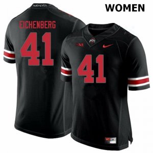 NCAA Ohio State Buckeyes Women's #41 Tommy Eichenberg Blackout Nike Football College Jersey TQF0145MH
